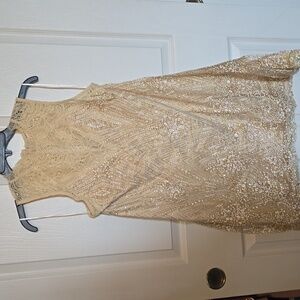 Southern Fried Chics Lace Serendipity Sequin Dress - Rose Gold Large L BNWT